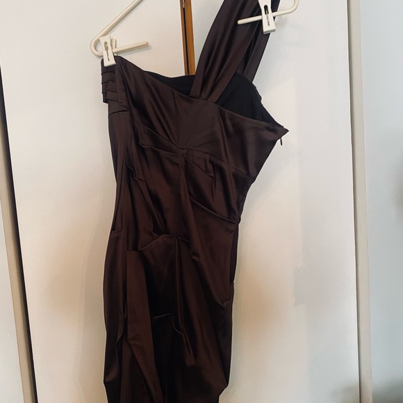 Brown mini dress shoulder - Picture 4 of 5